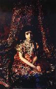 Mikhail Vrubel The Girl in front of Rug Spain oil painting artist